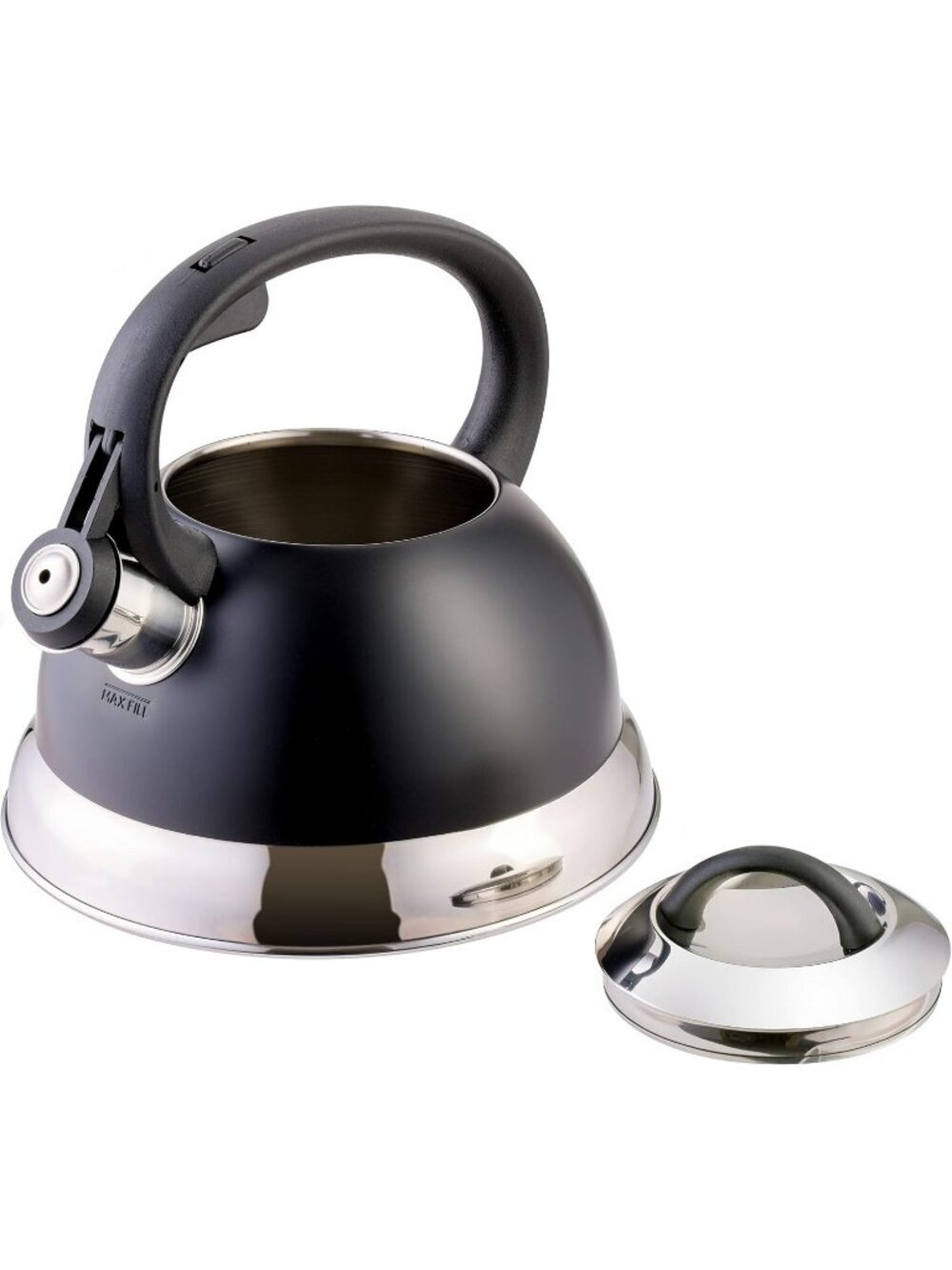 Black Kitchen Whistling Tea Kettles 1.75-QT Stainless Steel Stove-Top Teapot - Picture 3 of 6